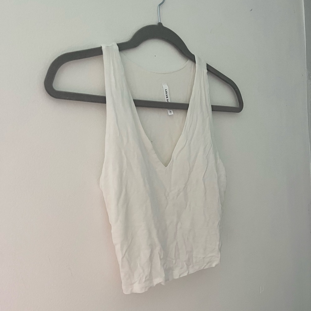 Lulus basic white v-neck tank top